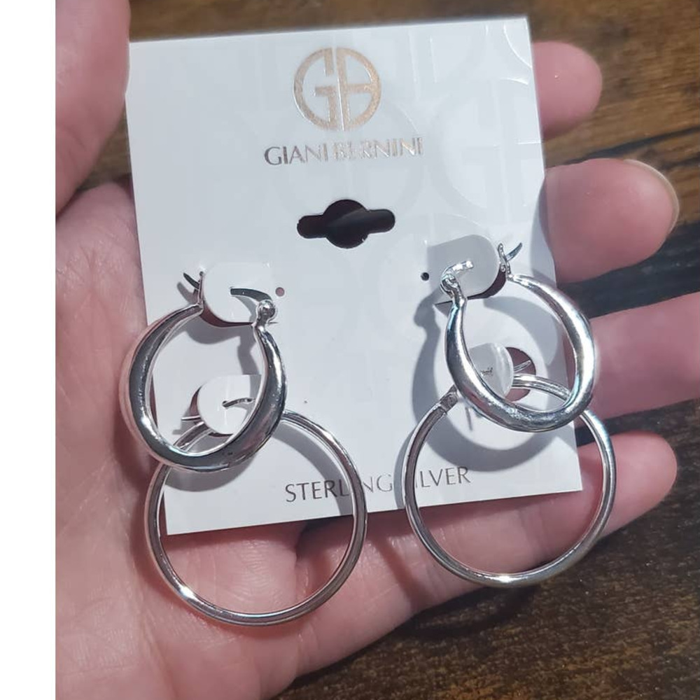 GIANI BERNINI 2Pc Set Polished Hoop Earrings in Sterling Silver